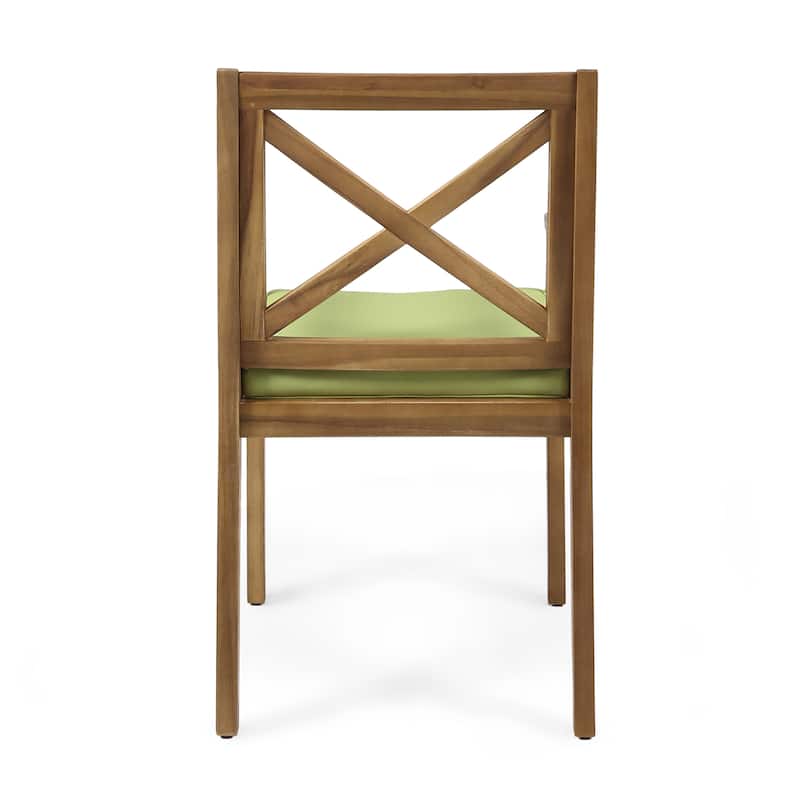DINING CHAIR,2PCS with 2 Green Cushions,for Backyard, Poolside, Garden
