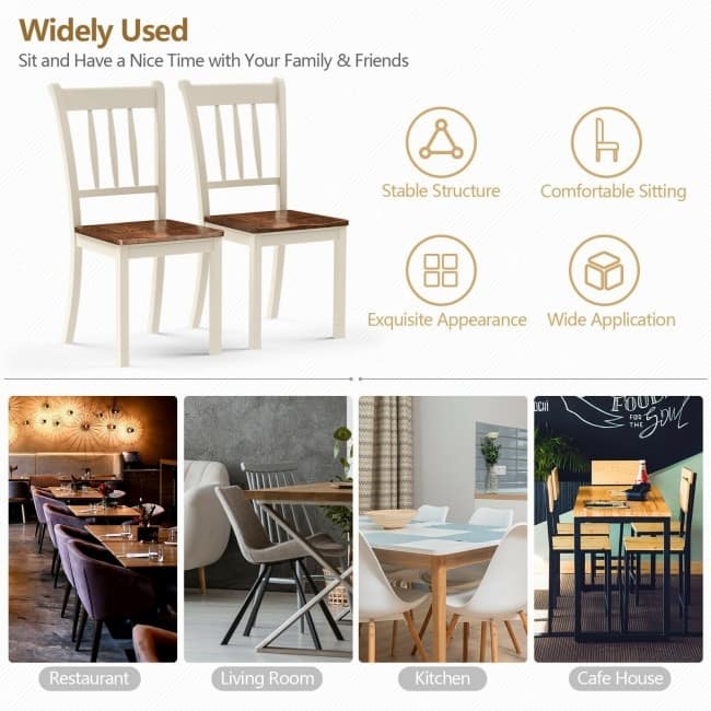 2 Pieces Solid Whitesburg Spindle Back Wood Dining Chairs - 18" x 21" x 38.5"( L x D x H )