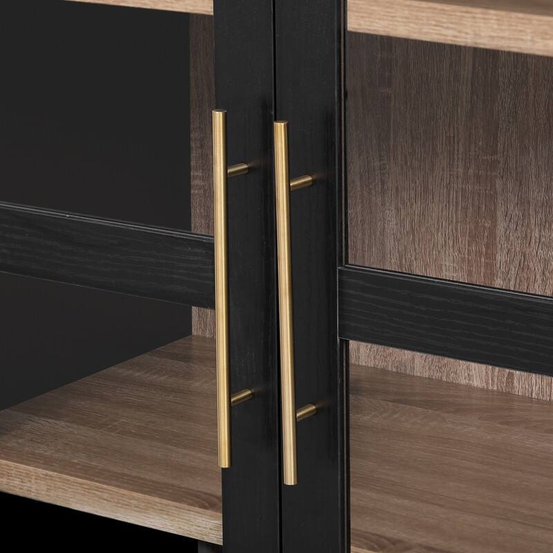 Spruce & Spring 71" Tall Modern Arched Bookcase Bookshelf with 2 Drawers