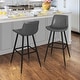 preview thumbnail 14 of 103, LUE BONA Modern Industrial Counter Stools Faux Leather Upholstered Counter Height Bar tools with Back Set of 2 - Dark Grey-30 in. - Counter Height