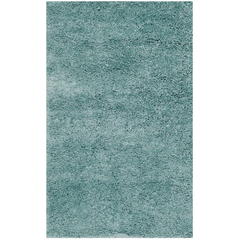 SAFAVIEH California Premium Shag Izat 2-inch Thick Area Rug - 2'3" x 5' - Light Blue