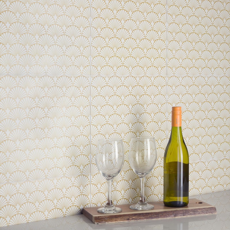 Merola Tile Art Deco Manhattan White 11-3/4" x 11-3/4" Porcelain Floor and Wall Tile
