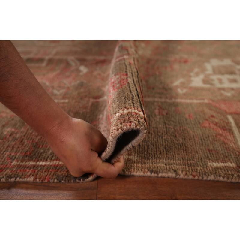 Geometric / Medallion Heriz Persian Vintage Rug Handmade Wool Carpet - 7'2"x 10'8"