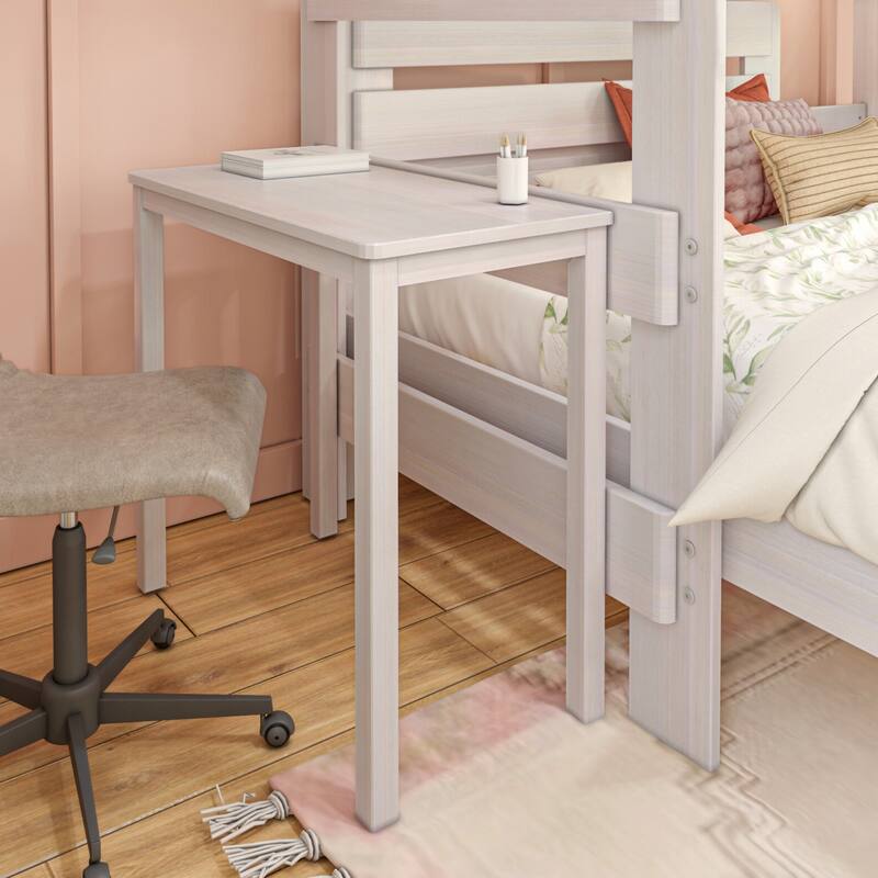 Max and Lily Farmhouse Twin over Full L Shaped Bunk Bed with Desk