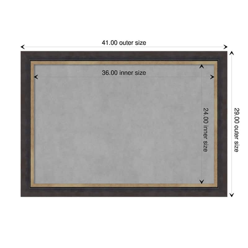 Amanti Art Hammered Charcoal Tan Framed Magnetic Board - Board Size 36x24