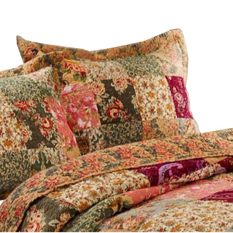Kamet Fabric Standard Size Sham with Floral Prints and Paisleys, Multicolor