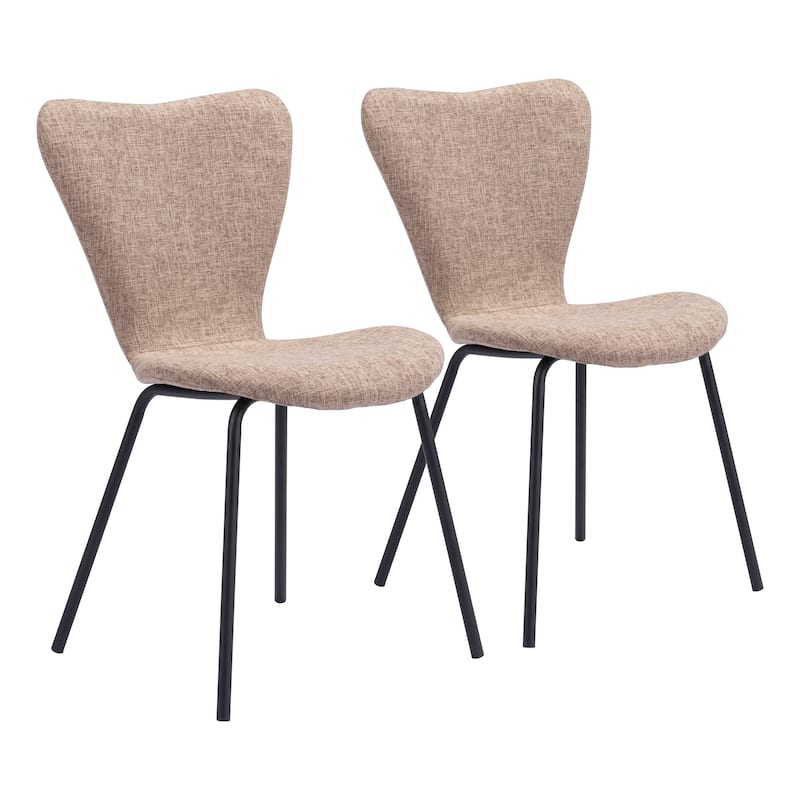 Dining Chair with Steel Frame(Set of 2) - Product (in) : 20.1" W x 20.1" D x 32.7" H