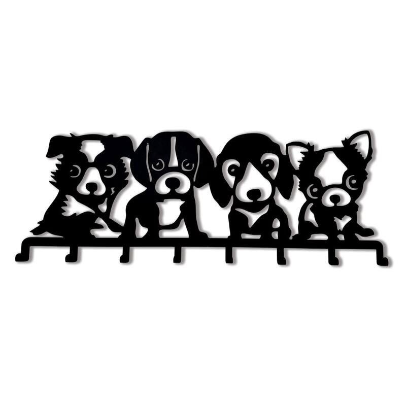 Dogs Wall Mounted Coat Rack - 32x14 Inches