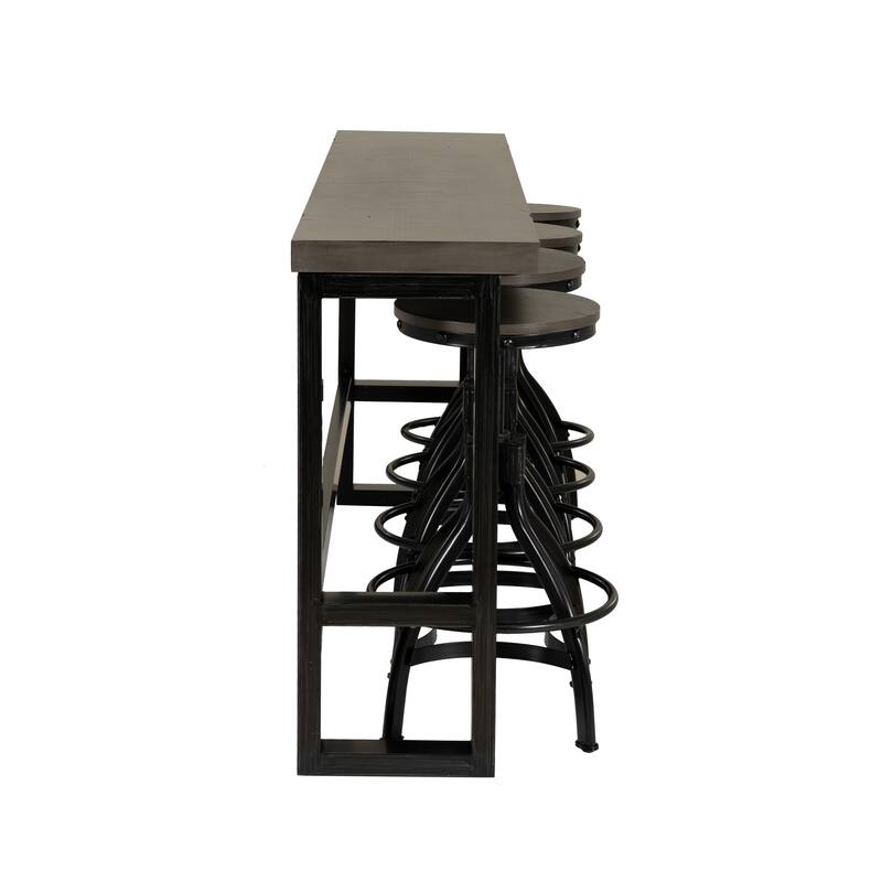 Caverly 5-Piece Adjustable Sofa Bar and Stool Set