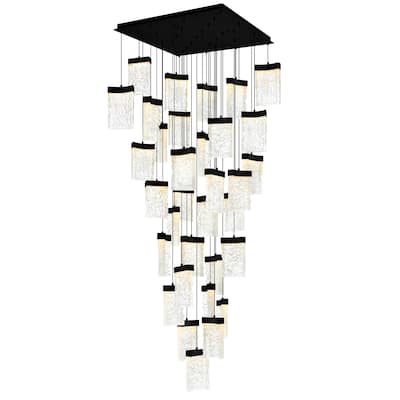 Lava Integrated LED Black Chandelier