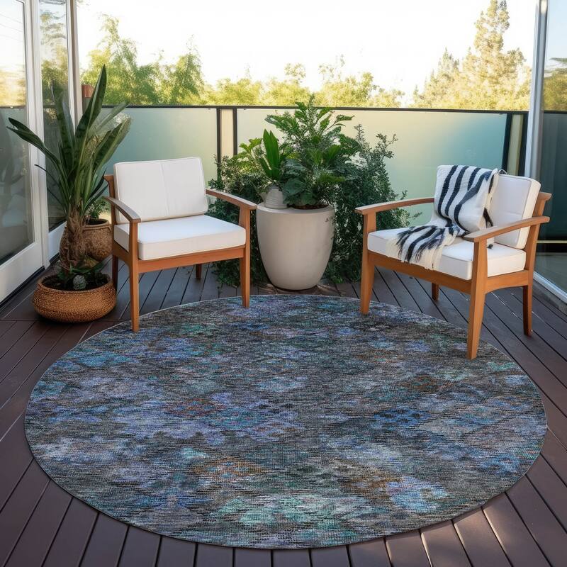 Machine Washable Indoor/ Outdoor Boho Moroccan Chantille Rug