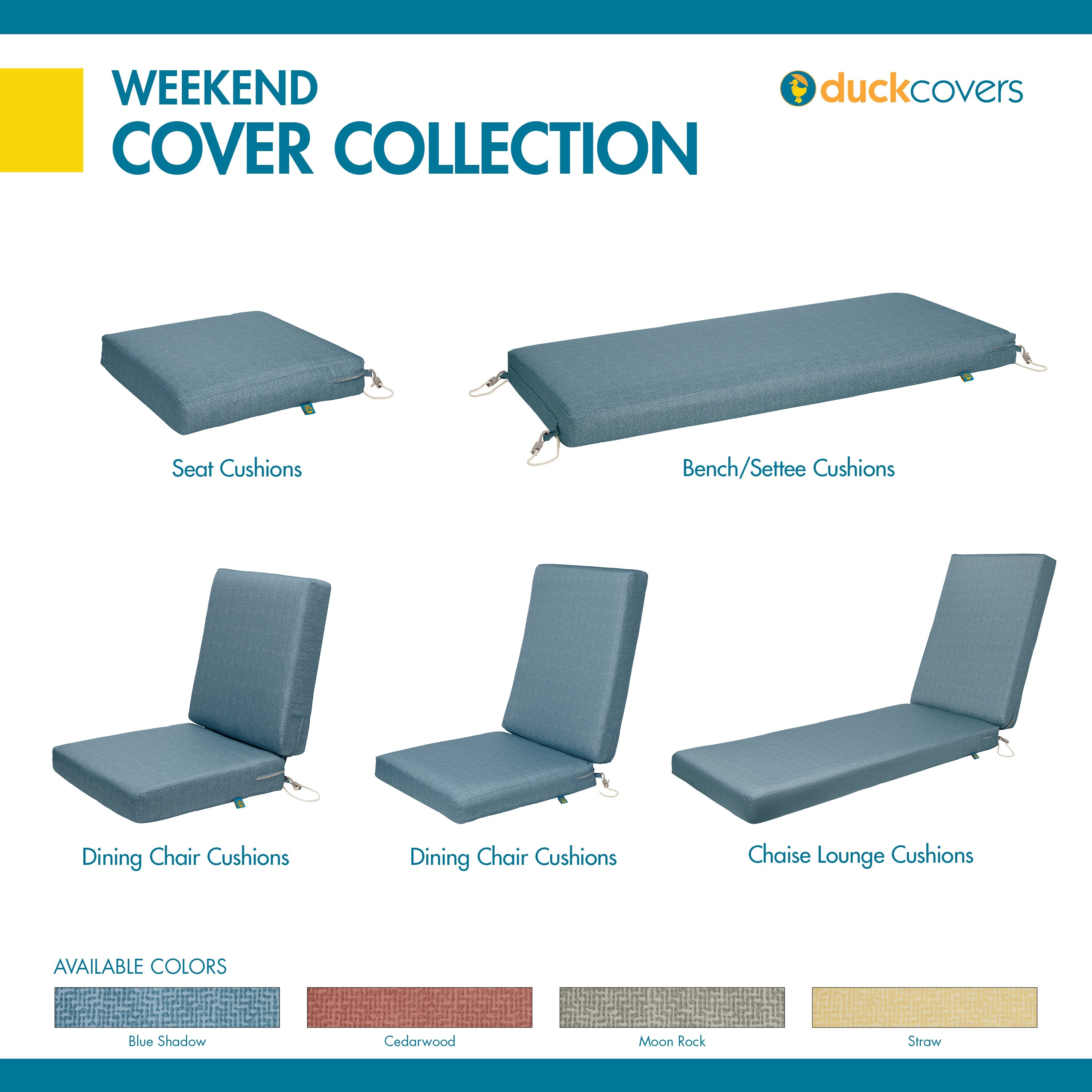 Outdoor chair top cushions 17x17