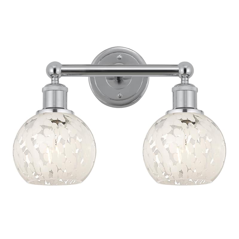 Innovations Lighting 616-2W 10 15 White Mouchette Vanity White - Polished Chrome