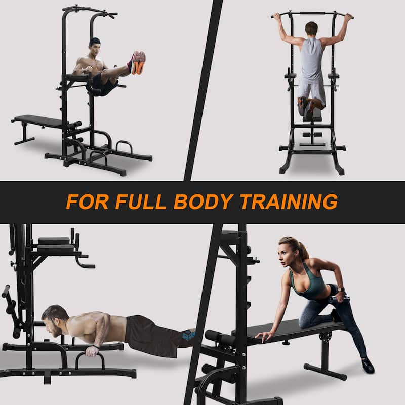 Power Tower with Bench Pull Up Bar Dip Station - N/A
