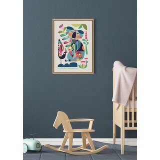 Kate and Laurel Sylvie Mid Century Koala Framed Canvas by Rachel Lee