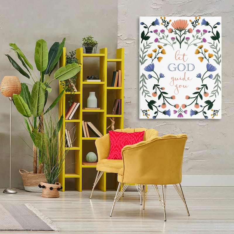 Stupell Floral Let God Guide You Canvas Wall Art Design By Angel Nicole