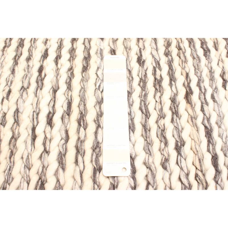 ECARPETGALLERY Braid weave Sienna Cream Wool Rug - 4'10 x 7'9