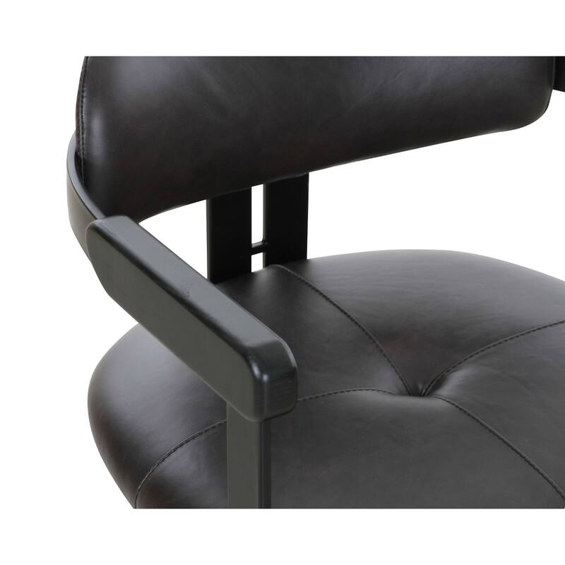 Modrst Aneta Modern Dark Brown Leather & Black Dining Chair