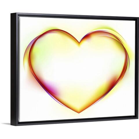 "Heart shape on white background" Black Float Frame Canvas Art