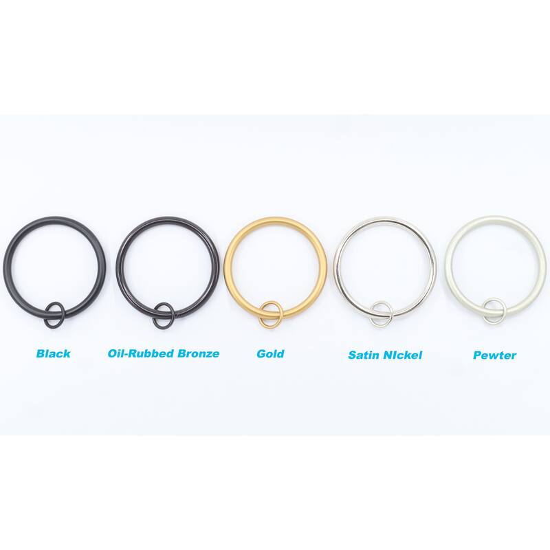 Meriville 2-Inch Inner Diameter Metal Flat Curtain Rings with Eyelets