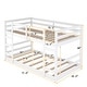 preview thumbnail 12 of 34, Multi-Functional Bunk Bed with 2 Built-in Ladder, Solid Wood Bed Frame, Low Bunk Beds with Safety Guardrail for Kids Boys Girls