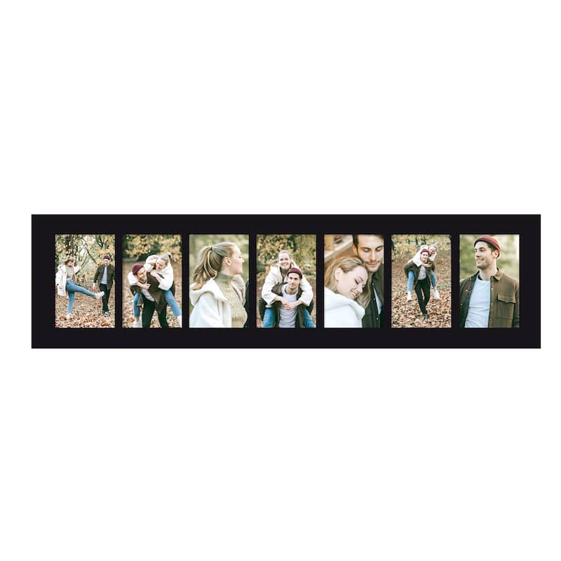 Adeco Black Wood Hanging Divided 4 x 6-inch Photo Frame