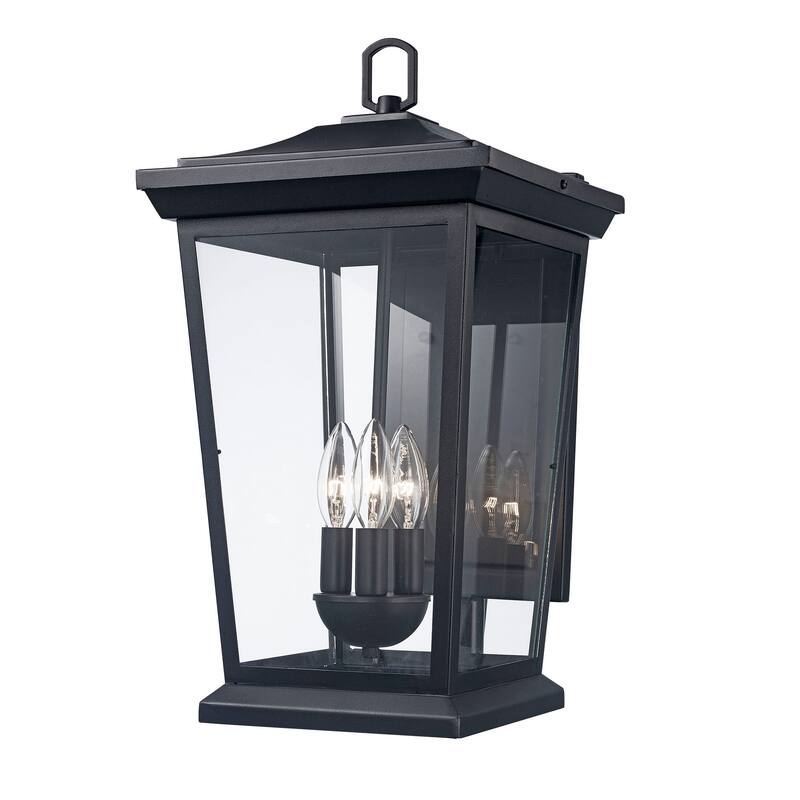 Trans Globe Turlock 3 Light Outdoor Wall Lantern in Black