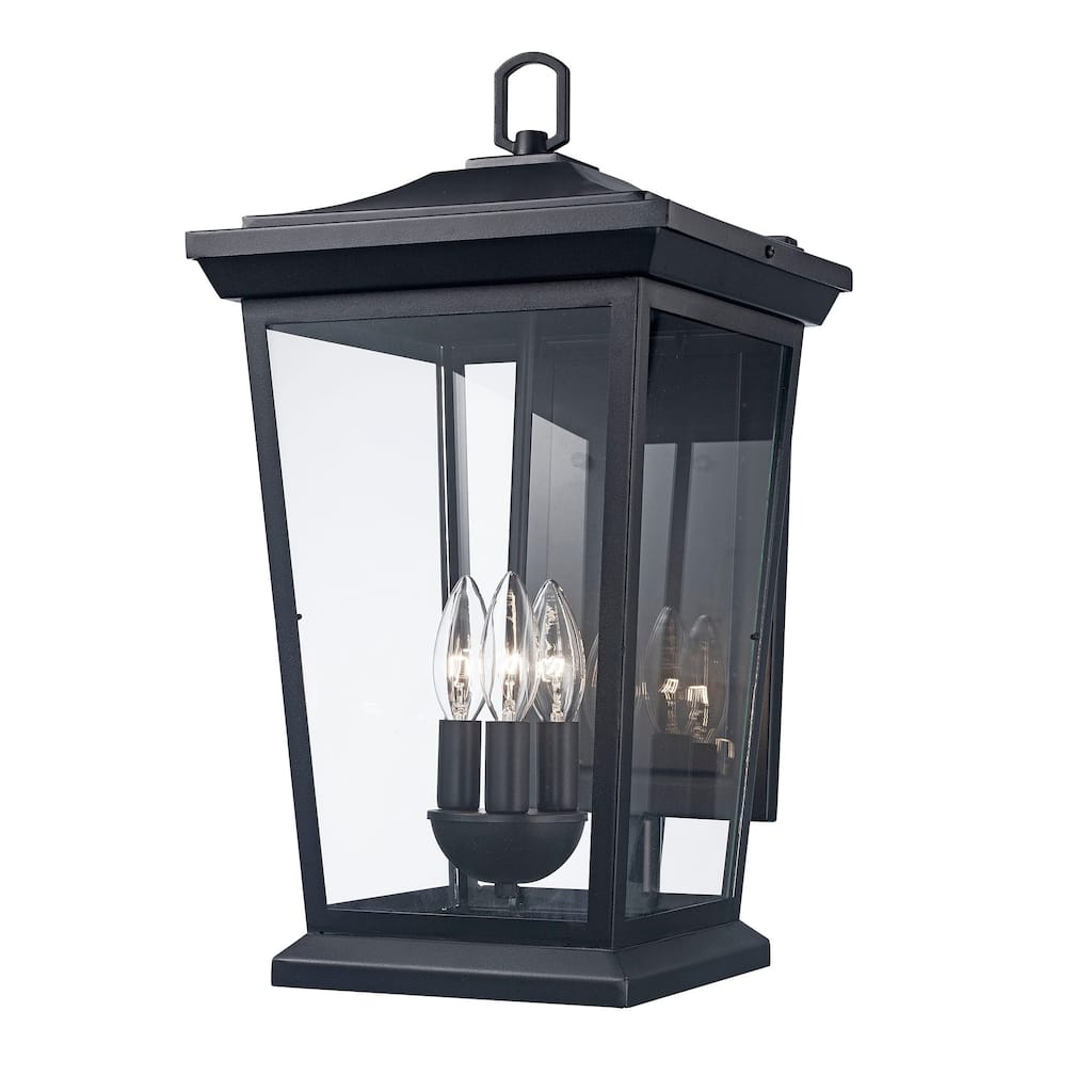 Trans Globe Turlock 3 Light Outdoor Wall Lantern in Black