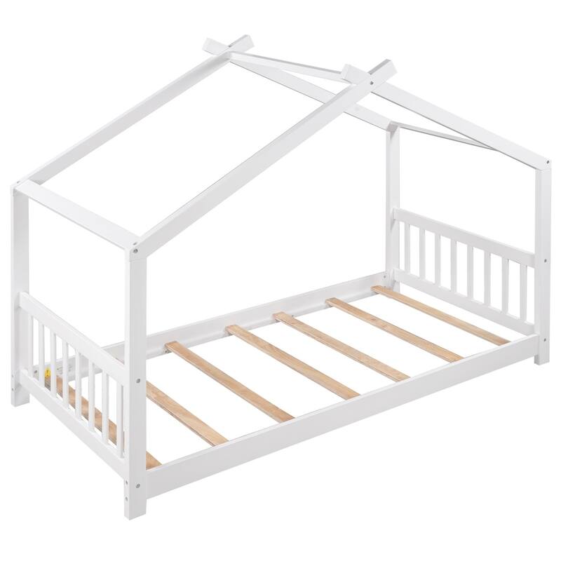 Merax House Twin Platform Bed with Headboard and Footboard