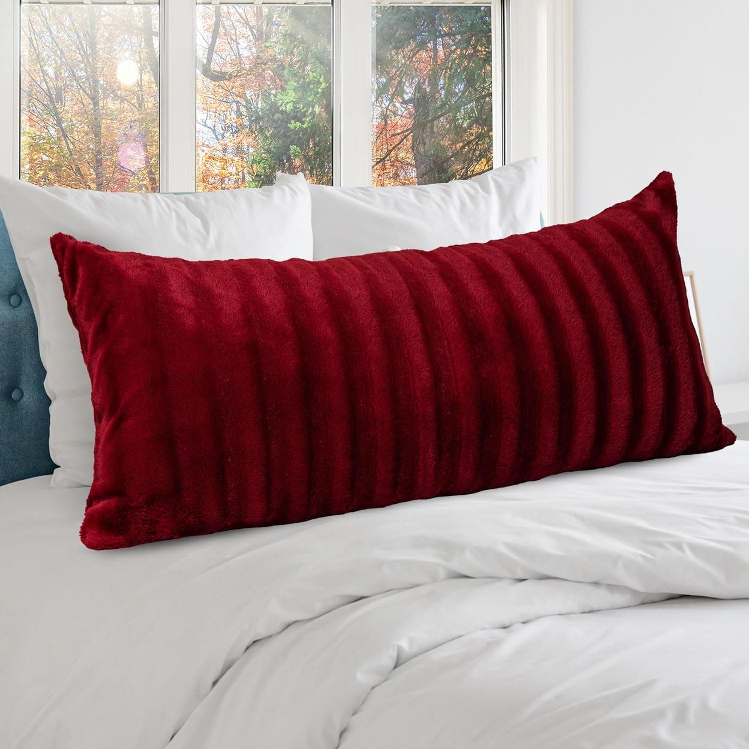 Burgundy fur deals throw pillows