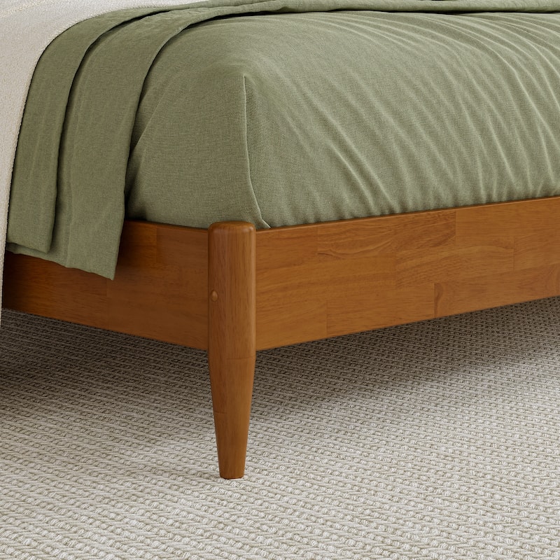 Valencia Solid Wood Low Profile Sleigh Platform Bed