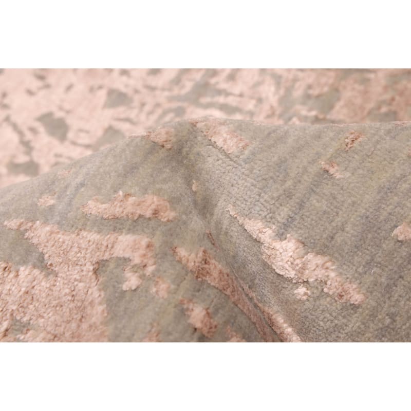 ECARPETGALLERY Hand-knotted Legacy Sage, Tan Silk, Wool Rug - 8'9 x 12'1