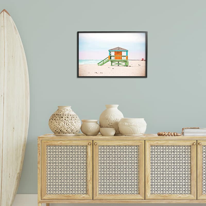 Stupell No Lifeguard On Duty Framed Giclee Art Design By Seven Trees Design