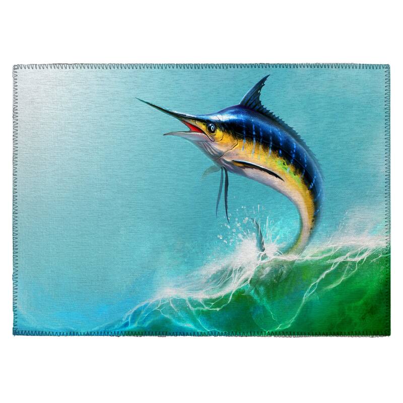 Indoor/Outdoor Harpswell Swordfish Washable Rug