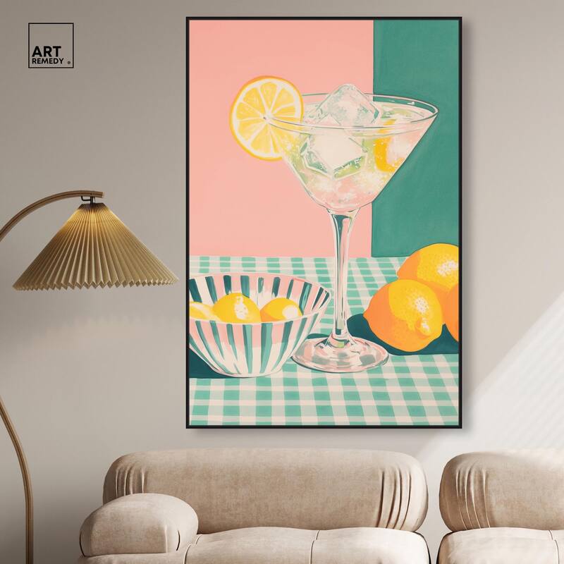 Lemon Slice Drink Canvas by Art Remedy