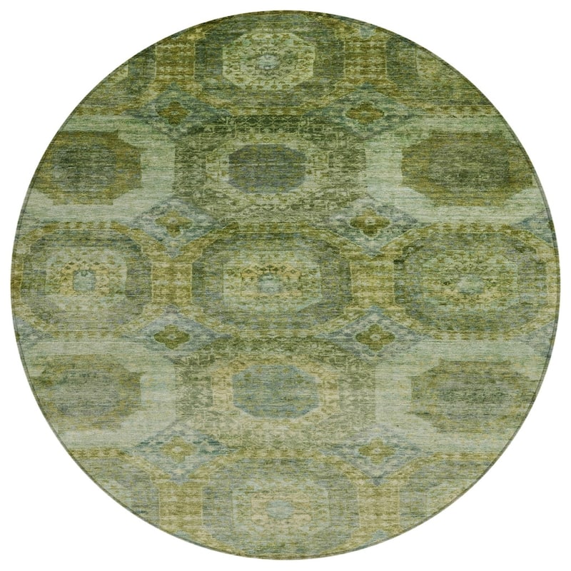 HomeRoots Medallion Transitional Rectangle Outdoor Rug