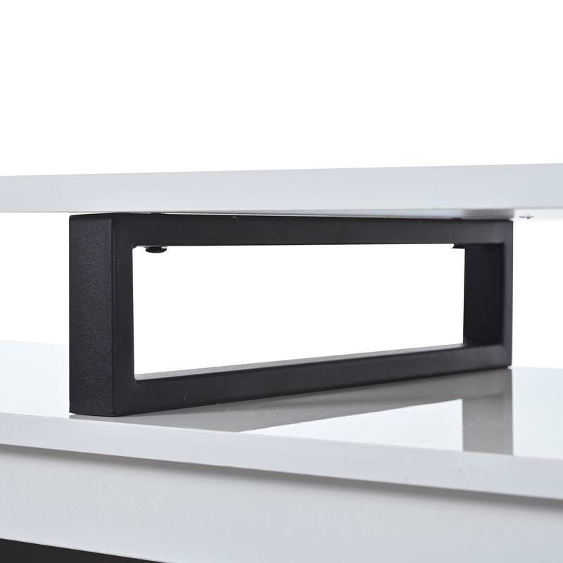 Minimalist Rectangle Extendable TV Stand, TV Cabinet with 2 Drawers and 1 Cabinet