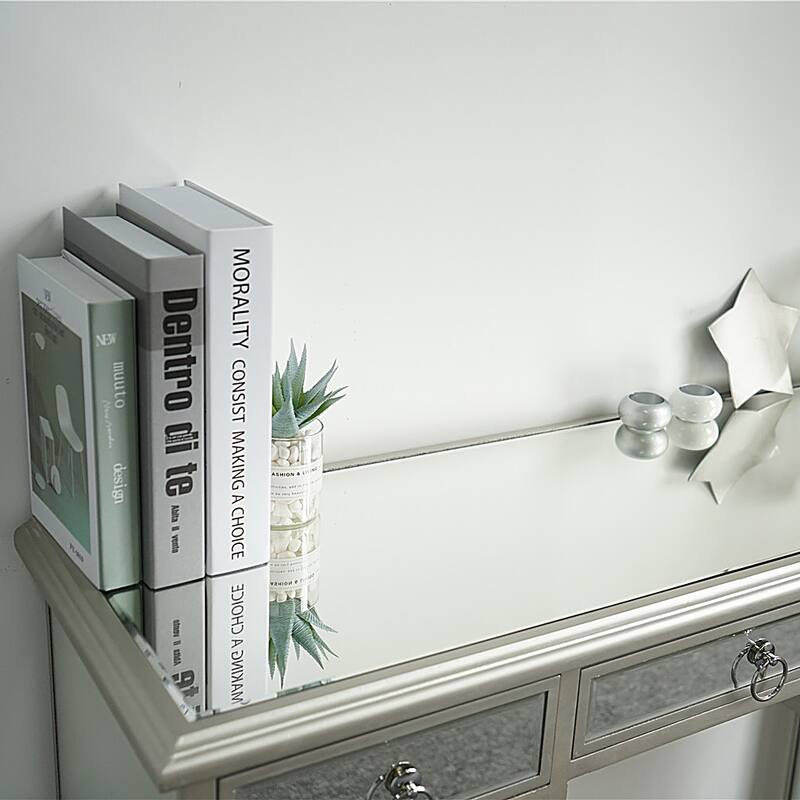 5-Drawers Mirrored Entryway Console Dressing Table - (41.73 x 15.35 x 31.1)"