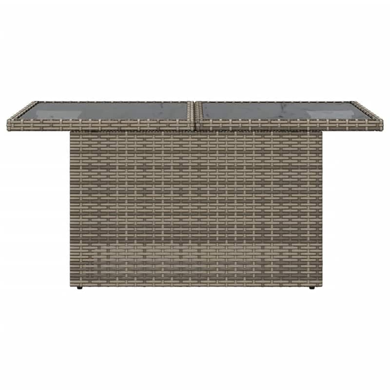 vidaXL Patio Table Rectangular Backyard Garden Poly Rattan and Acacia Wood - 39.4 x 21.7 x 28.7 in
