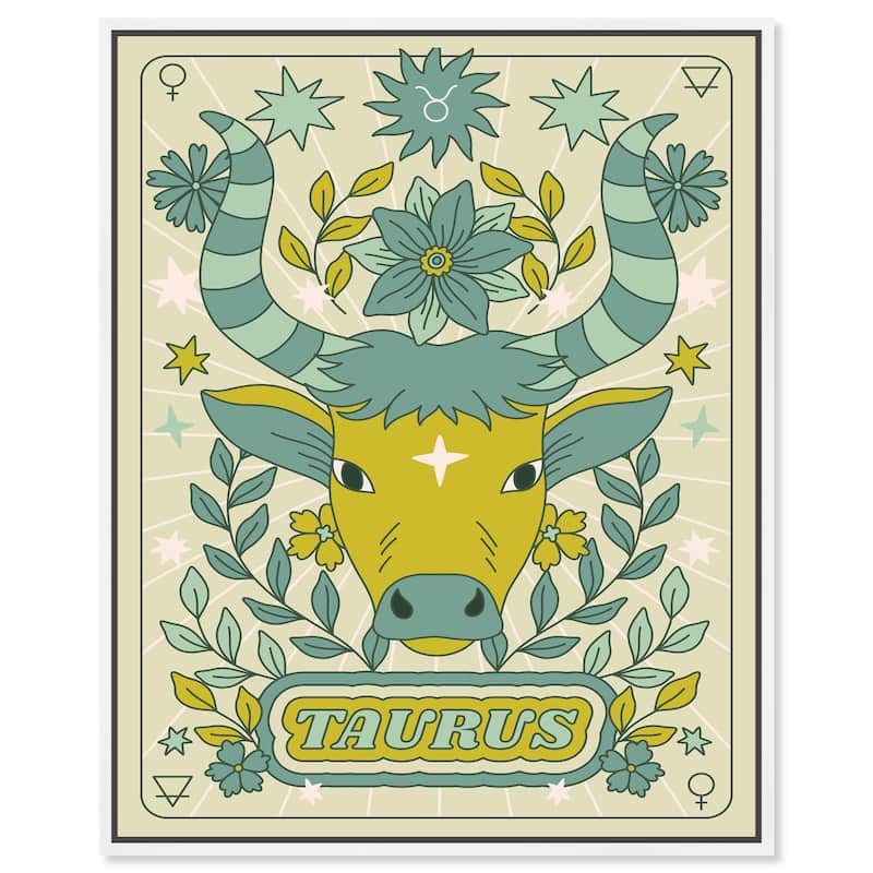 Taurus Stars Card Canvas by Art Remedy - 36" x 45" - White