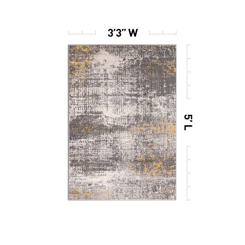 World Rug Gallery Geneva Contemporary Distressed Absract Area Rug