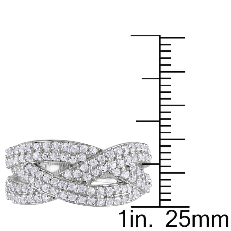 Miadora 1 1/4ct TGW Created White Sapphire Braided Ring in Sterling Silver