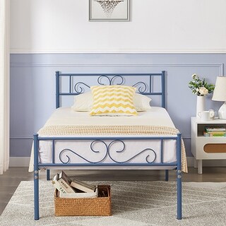 VECELO Premium Platform Bed Frame with Headboard  Easy Set-up Twin/Full/Queen Size Bed
