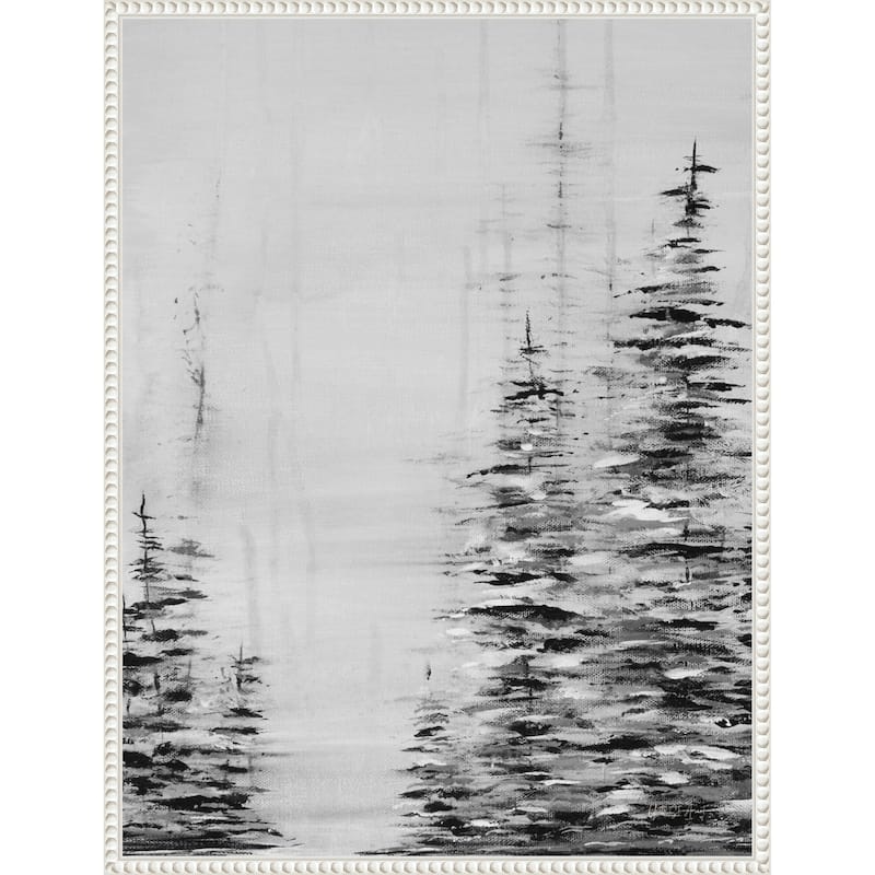 Woodsy II by Yvette St. Amant (23 x 30 in.), Framed Canvas Wall Art Print - Sylvie Beaded White