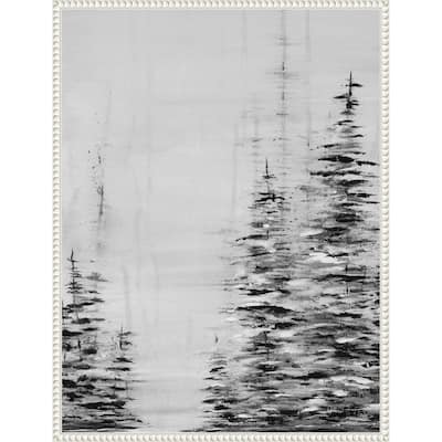 Woodsy II by Yvette St. Amant (23 x 30 in.), Framed Canvas Wall Art Print - Sylvie Beaded White