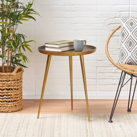 Everts Modern Handcrafted Aluminum Accent Table by Christopher Knight Home