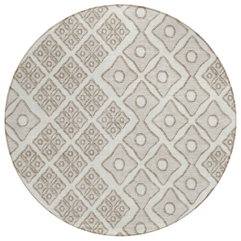 Machine Washable Indoor/ Outdoor Chantille Diamond Geo Rug
