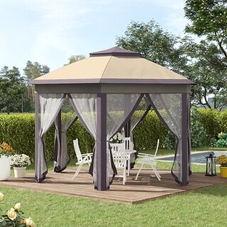 Outsunny 13' X 13' Hexagonal Pop Up Gazebo With Strong Steel Frame ...