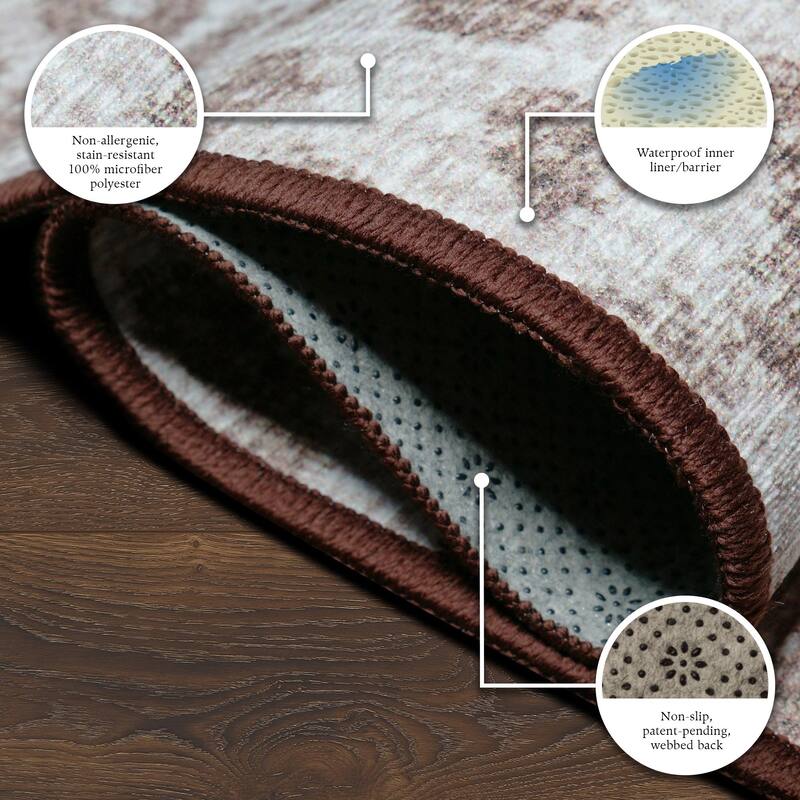 My Magic Carpet Miya Leopard Brown Machine Washable Rug