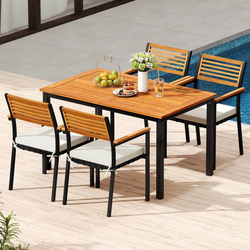 Costway Extendable Patio Dining Table for 4-8 People with 1.97” - See Details